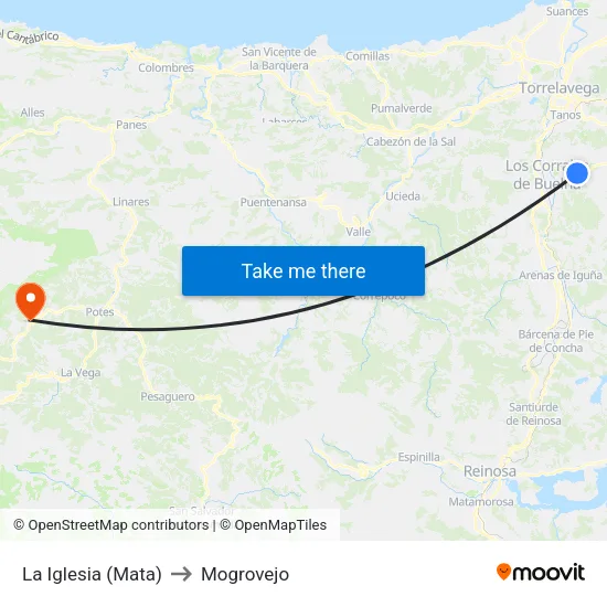 La Iglesia (Mata) to Mogrovejo map