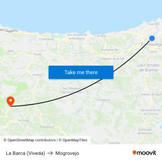 La Barca (Viveda) to Mogrovejo map