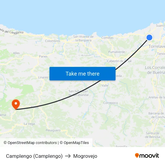 Camplengo (Camplengo) to Mogrovejo map