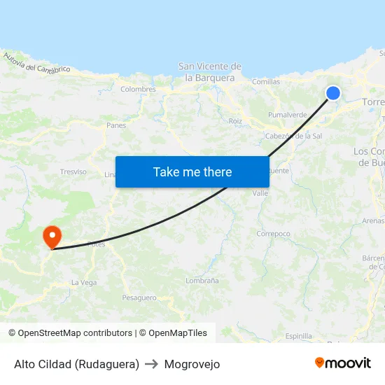 Alto Cildad (Rudaguera) to Mogrovejo map