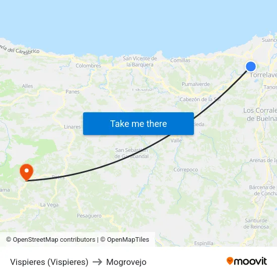 Vispieres (Vispieres) to Mogrovejo map