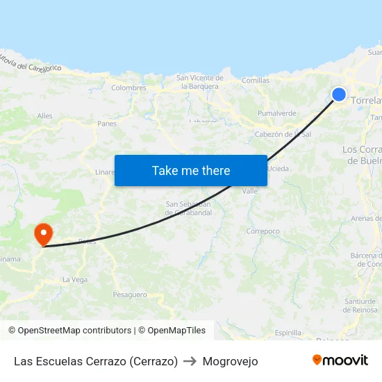 Las Escuelas Cerrazo (Cerrazo) to Mogrovejo map
