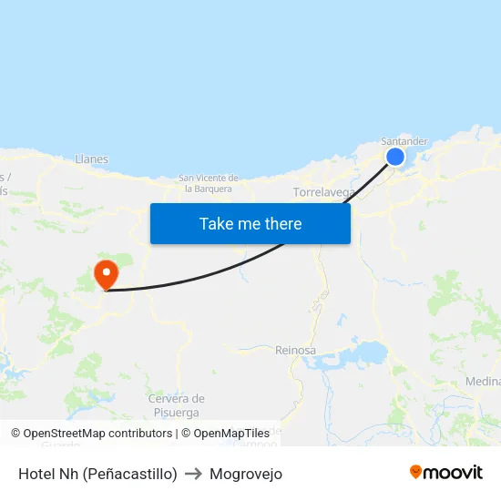 Hotel Nh (Peñacastillo) to Mogrovejo map