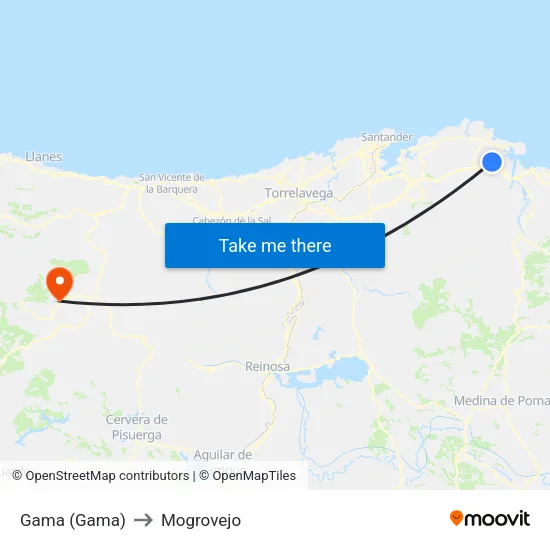 Gama (Gama) to Mogrovejo map