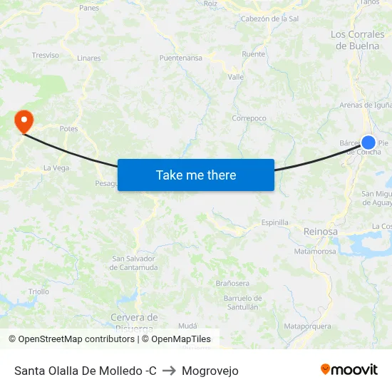 Santa Olalla De Molledo -C to Mogrovejo map