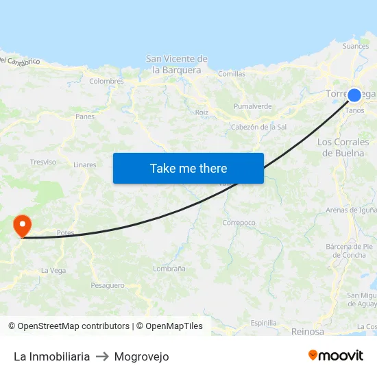 La Inmobiliaria to Mogrovejo map