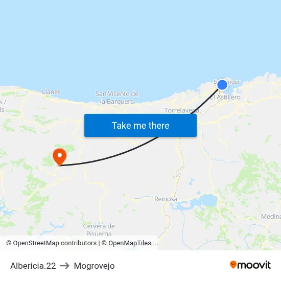 Albericia.22 to Mogrovejo map