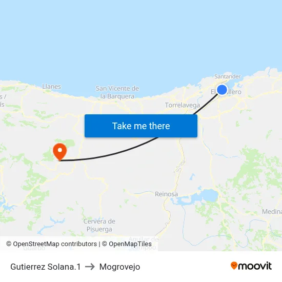 Gutierrez Solana.1 to Mogrovejo map