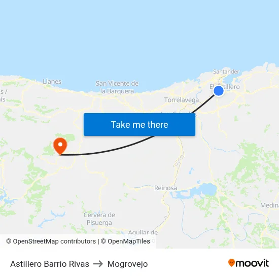 Astillero Barrio Rivas to Mogrovejo map