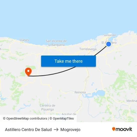 Astillero Centro De Salud to Mogrovejo map