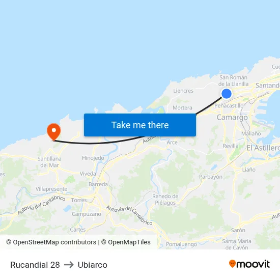 Rucandial 28 to Ubiarco map