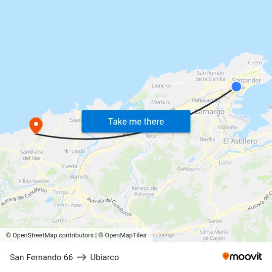 San Fernando 66 to Ubiarco map
