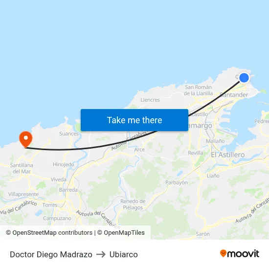 Doctor Diego Madrazo to Ubiarco map