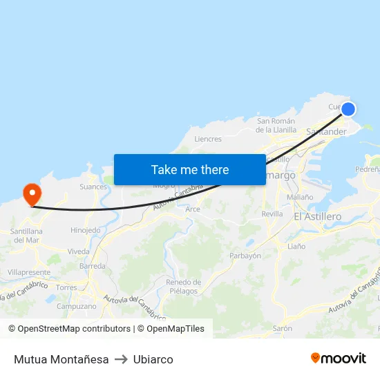 Mutua Montañesa to Ubiarco map