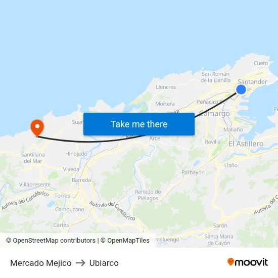 Mercado Mejico to Ubiarco map