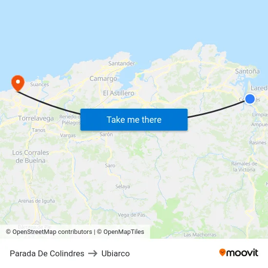 Parada De Colindres to Ubiarco map