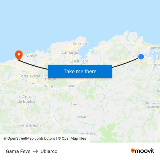 Gama Feve to Ubiarco map