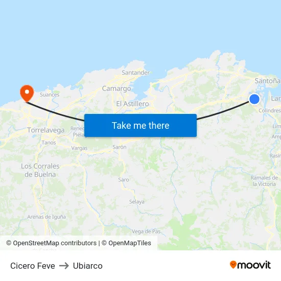 Cicero Feve to Ubiarco map