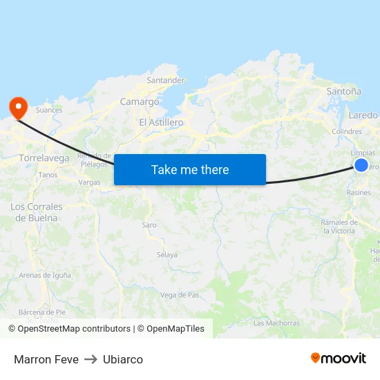 Marron Feve to Ubiarco map