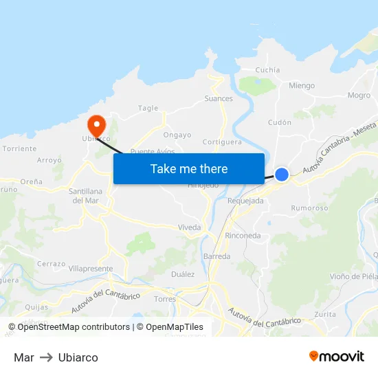 Mar to Ubiarco map