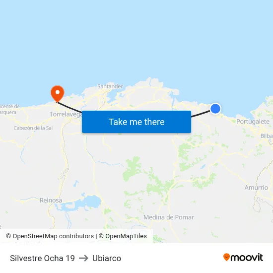 Silvestre Ocha 19 to Ubiarco map