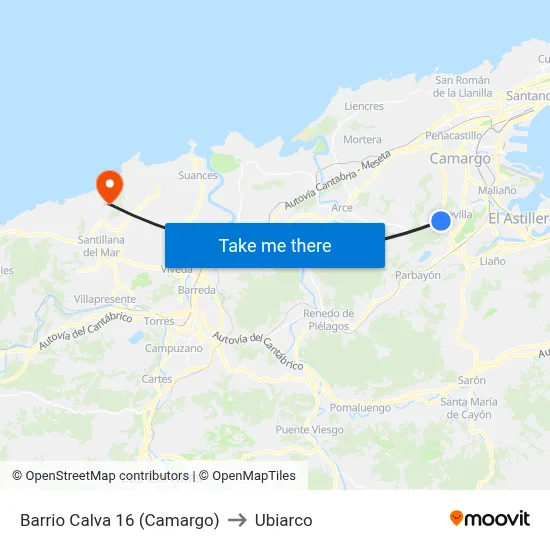 Barrio Calva 16 (Camargo) to Ubiarco map