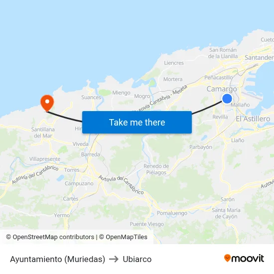 Ayuntamiento (Muriedas) to Ubiarco map