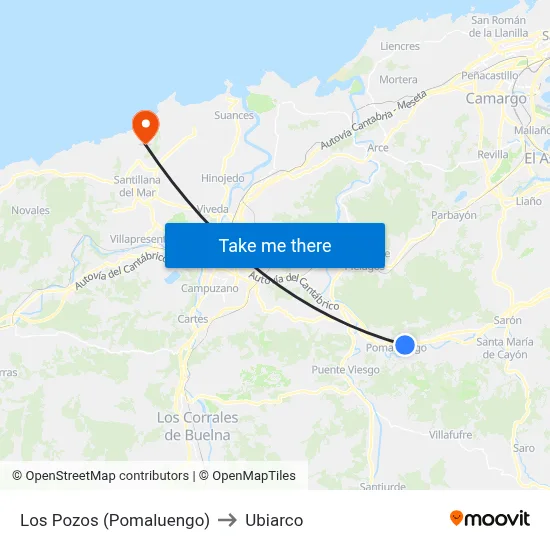 Los Pozos (Pomaluengo) to Ubiarco map