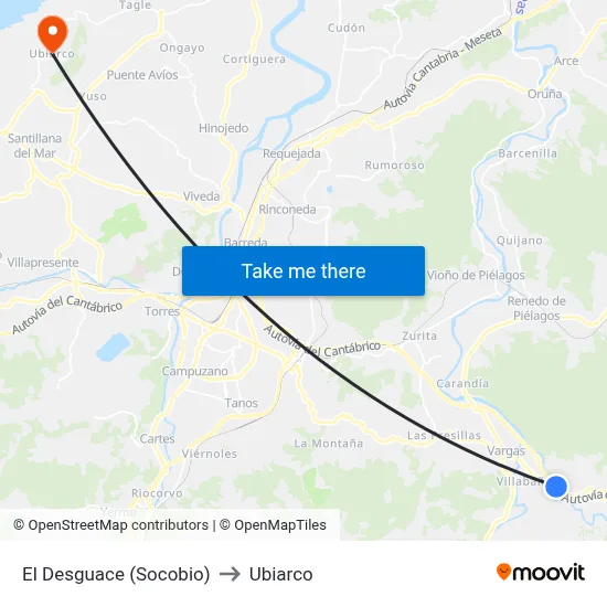 El Desguace (Socobio) to Ubiarco map