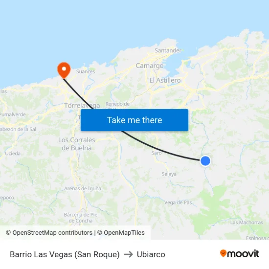 Barrio Las Vegas (San Roque) to Ubiarco map