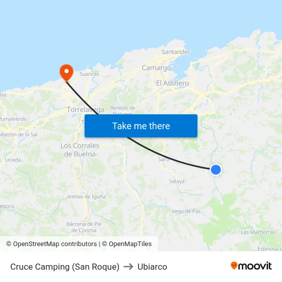 Cruce Camping (San Roque) to Ubiarco map