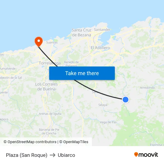 Plaza (San Roque) to Ubiarco map