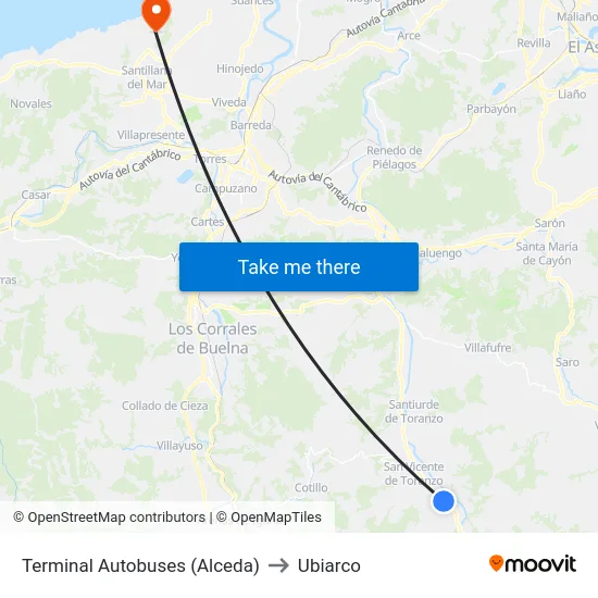 Terminal Autobuses (Alceda) to Ubiarco map