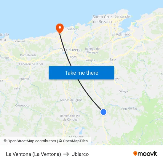 La Ventona (La Ventona) to Ubiarco map