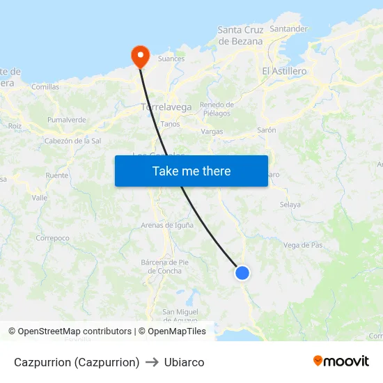 Cazpurrion (Cazpurrion) to Ubiarco map