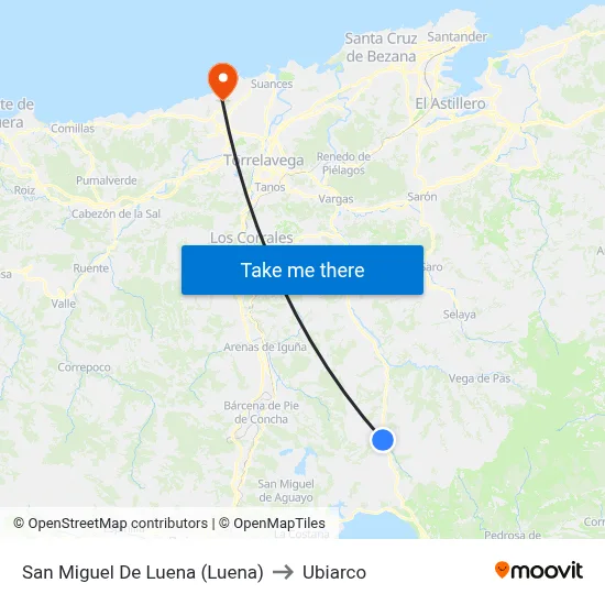 San Miguel De Luena (Luena) to Ubiarco map