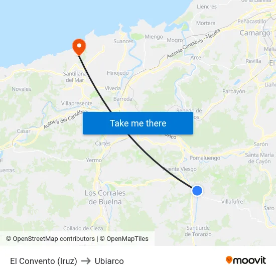 El Convento (Iruz) to Ubiarco map