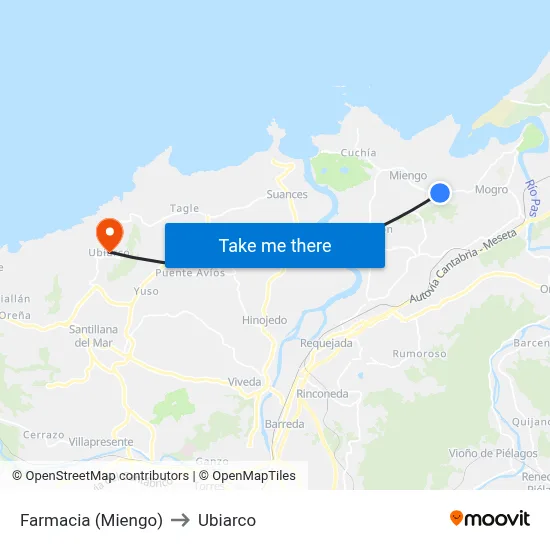 Farmacia (Miengo) to Ubiarco map