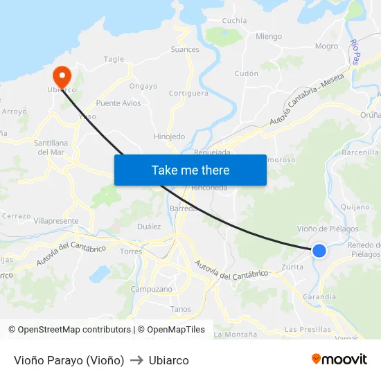 Vioño Parayo (Vioño) to Ubiarco map