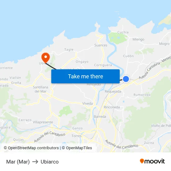 Mar (Mar) to Ubiarco map