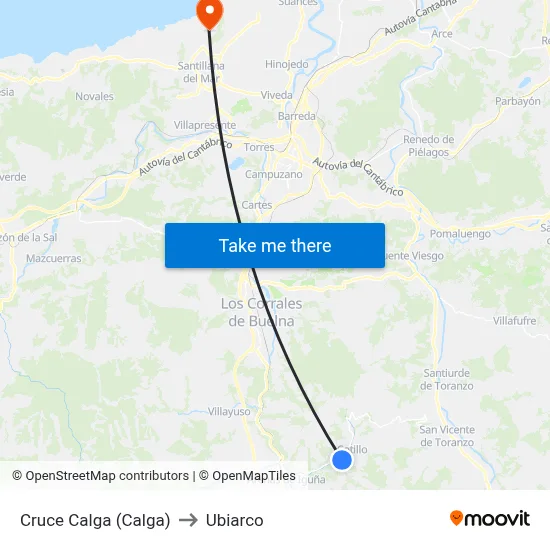 Cruce Calga (Calga) to Ubiarco map