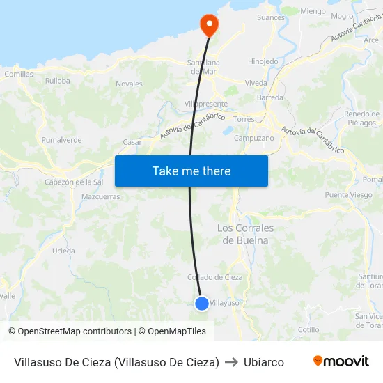 Villasuso De Cieza (Villasuso De Cieza) to Ubiarco map