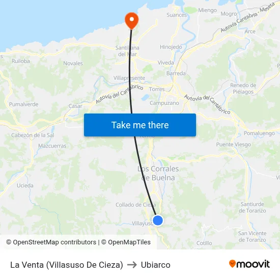 La Venta (Villasuso De Cieza) to Ubiarco map
