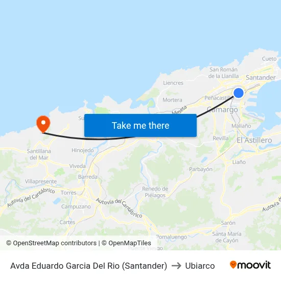 Avda Eduardo Garcia Del Rio (Santander) to Ubiarco map