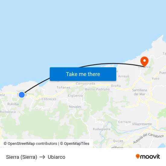 Sierra (Sierra) to Ubiarco map