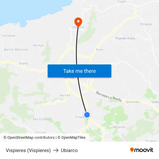 Vispieres (Vispieres) to Ubiarco map