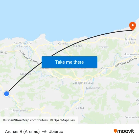 Arenas.R (Arenas) to Ubiarco map