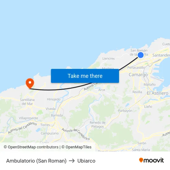 Ambulatorio (San Roman) to Ubiarco map