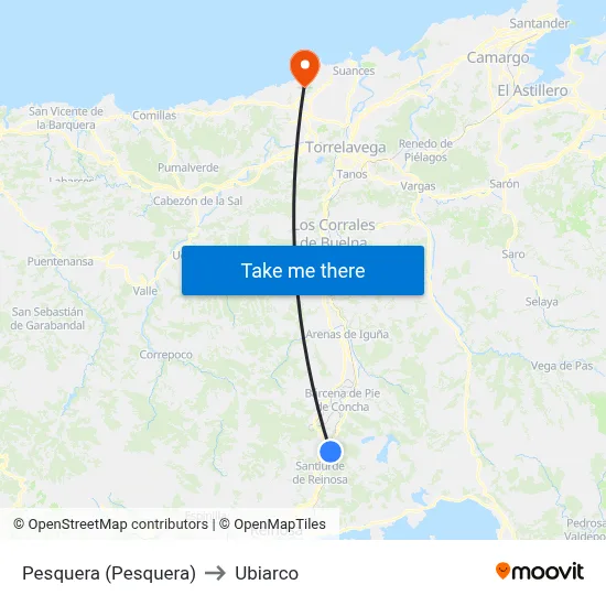 Pesquera (Pesquera) to Ubiarco map