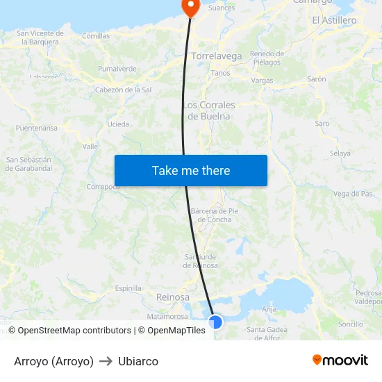 Arroyo (Arroyo) to Ubiarco map